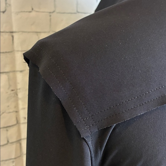 Norma Kamali Jersey Shift Dress Sz S Stretch Long Sleeve Pockets Minimalist - Picture 5 of 16